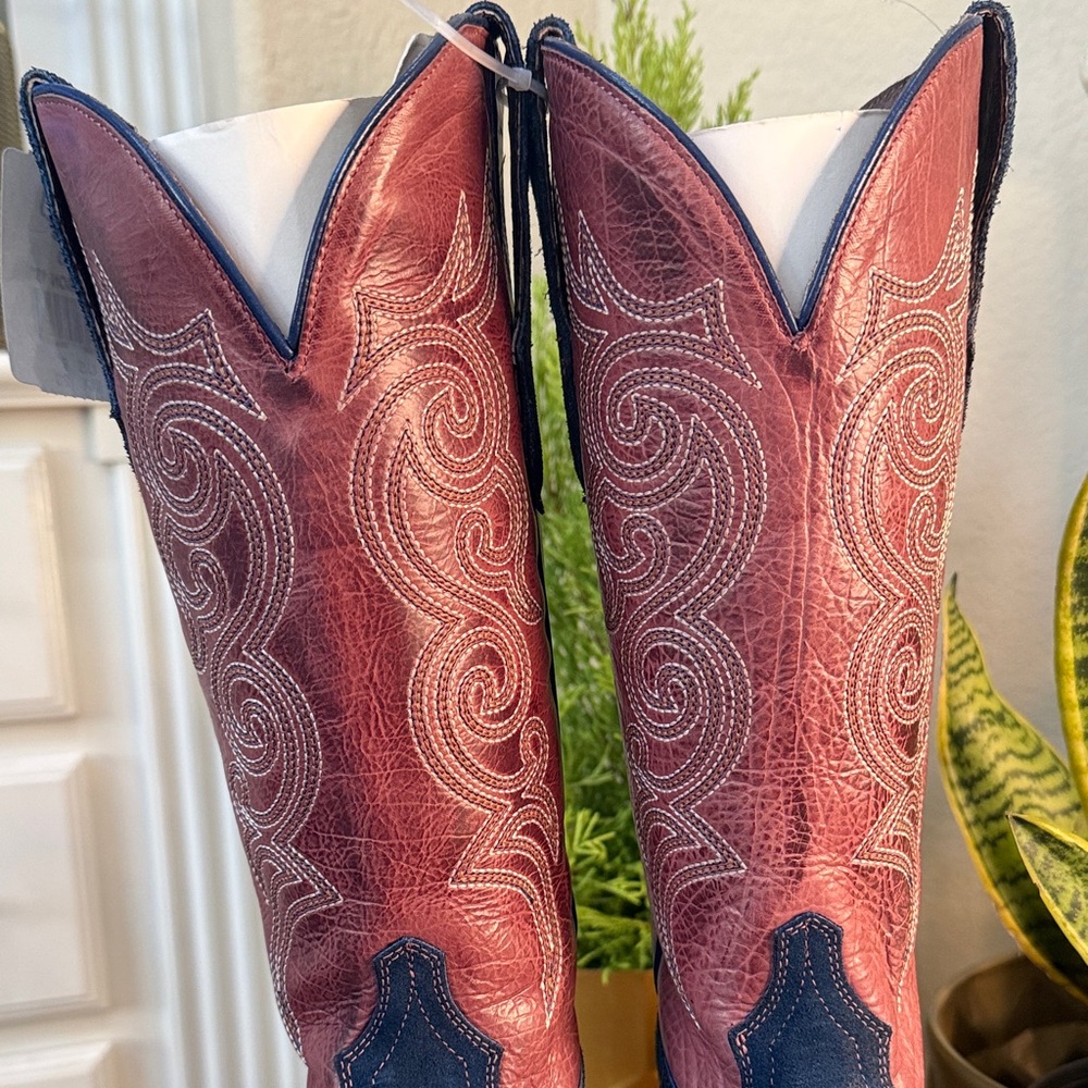 Texas Country Coastal Cowgirl Snip Toe Two-Tone Design Ladies Boots Size 6 - Picture 4 of 15